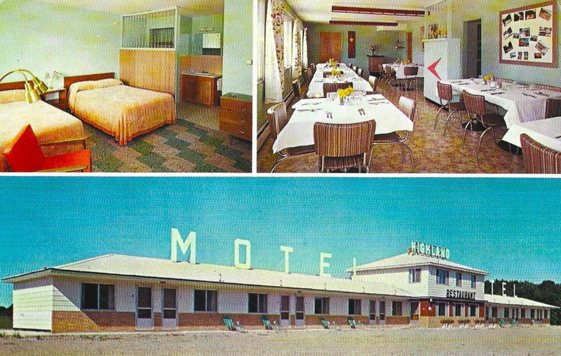Bear Den Grocery and Motel (Hi-Land Motel & Restaurant, Hi-Land Motel) - Old Postcard